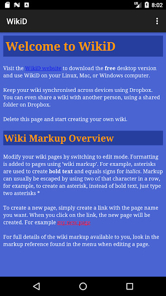 Run android online APK WikiD from MyAndroid or emulate WikiD using MyAndroid
