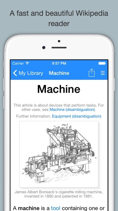Emulate iPhone app WikiExplorer for Wikipedia using MyAndroid