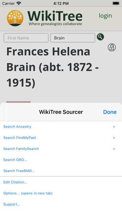 Emulate iPhone app WikiTree Sourcer using MyAndroid Emulate iPhone app WikiTree Sourcer using MyAndroid