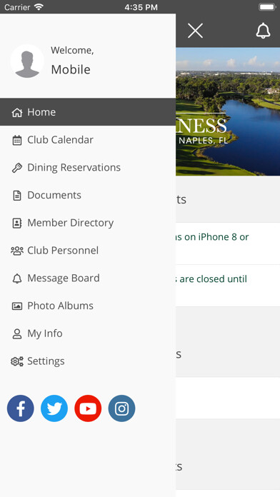 Emulate iPhone app Wilderness Country Club using MyAndroid