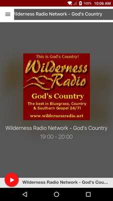 Emulate Android APK Wilderness Radio Network - Gods Country Emulate Android APK Wilderness Radio Network - Gods Country