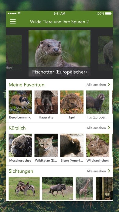 Emulate iPhone app Wilde Tiere und Spuren PRO using MyAndroid