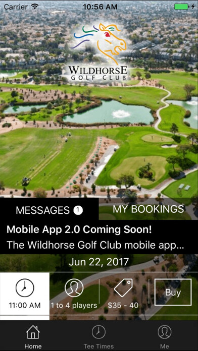 Emulate iPhone app Wildhorse Golf Club Tee Times using MyAndroid