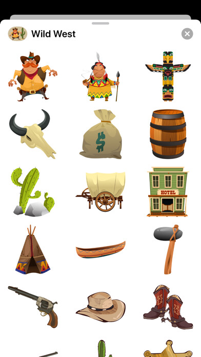 Emulate iPhone app Wild West Stickers - Cowboys using MyAndroid Emulate iPhone app Wild West Stickers - Cowboys using MyAndroid