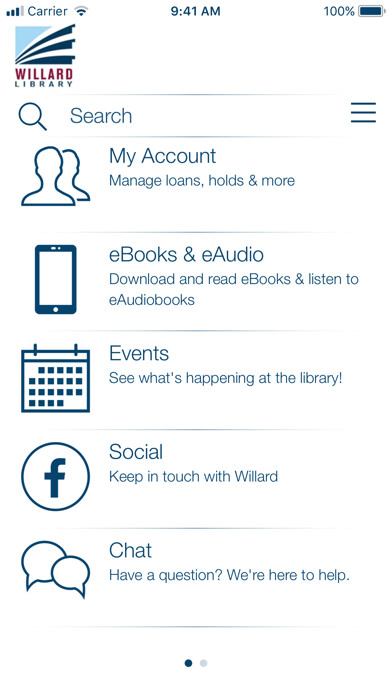 Emulate iPhone app Willard Library App using MyAndroid