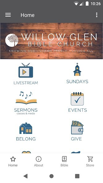 Emulate iPhone app Willow Glen Bible Church using MyAndroid Emulate iPhone app Willow Glen Bible Church using MyAndroid