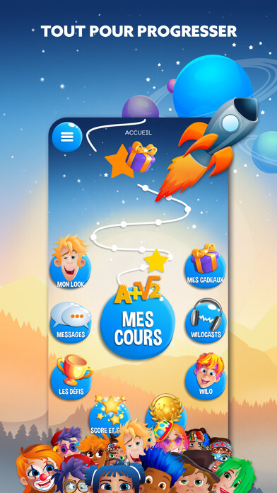 Emulate iPhone app Wiloki soutien scolaire using MyAndroid