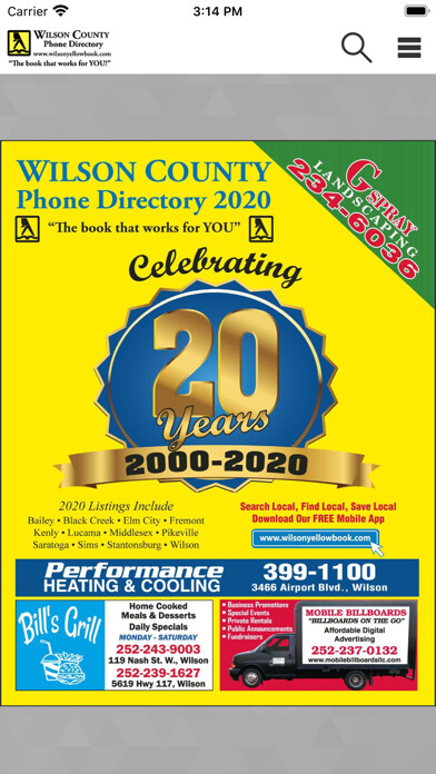 Emulate iPhone app Wilson County Phonebook using MyAndroid