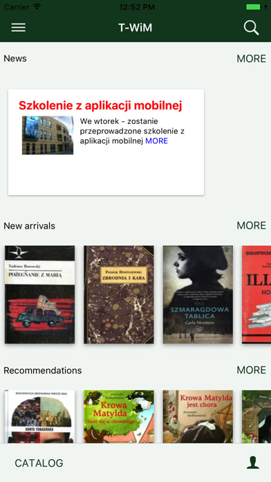 Emulate iPhone app WiMBP Gorzw - mPROLIB using MyAndroid