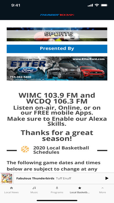 Emulate iPhone app WIMC Thunder 103.9 FM using MyAndroid Emulate iPhone app WIMC Thunder 103.9 FM using MyAndroid