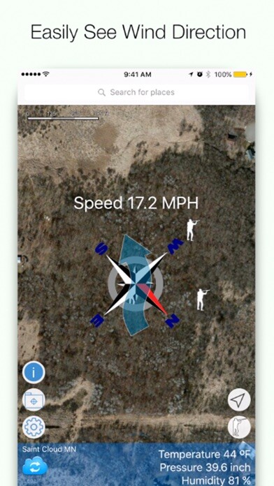 Emulate iPhone app Wind Direction for Deer Hunting - Deer Windfinder using MyAndroid