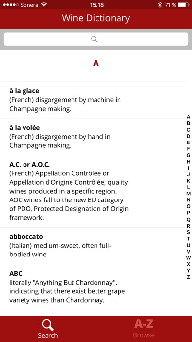 Emulate iPhone app Wine Dictionary using MyAndroid Emulate iPhone app Wine Dictionary using MyAndroid