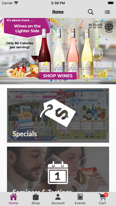 Emulate iPhone app Wines & More Mansfield using MyAndroid Emulate iPhone app Wines & More Mansfield using MyAndroid