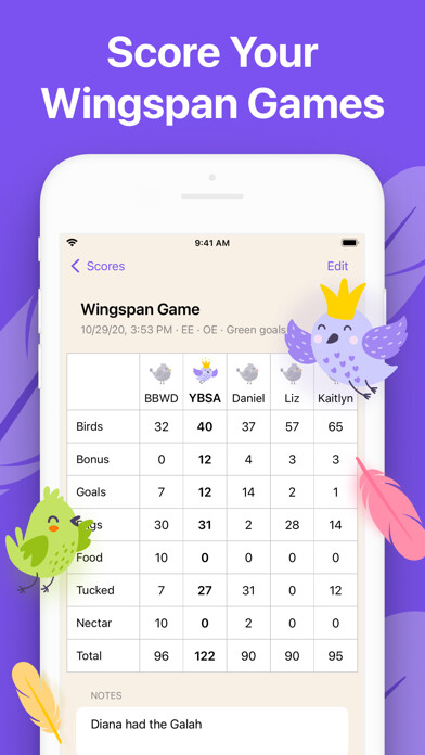 Emulate iPhone app Wingscore: scoresheets using MyAndroid