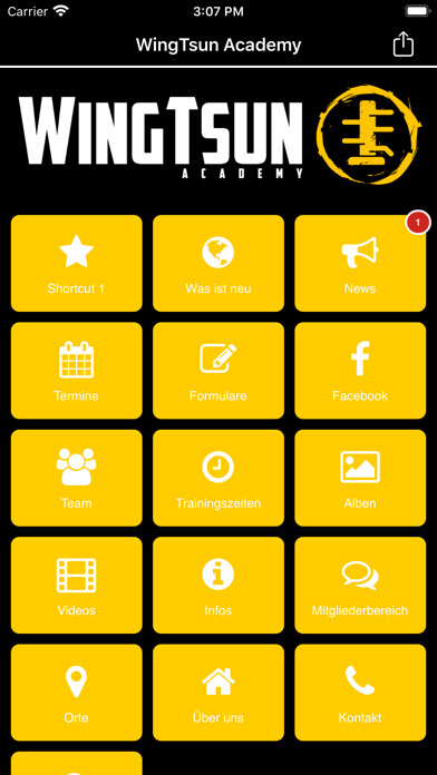 Emulate iPhone app Wing Tsun Academy Reutlingen using MyAndroid