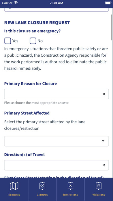 Emulate iPhone app Winnipeg Lane Closures using MyAndroid