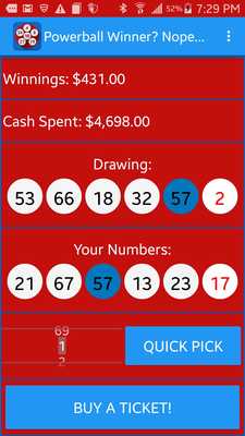 Emulate Android APK Win Powerball? Nope...