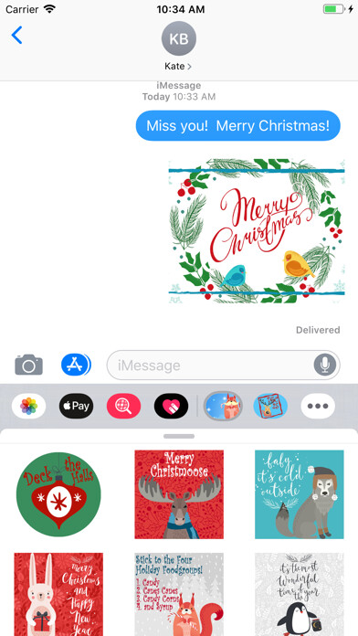 Emulate iPhone app Winter Celebration Stickers using MyAndroid