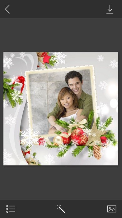 Emulate iPhone app Winter Picture Frame - PicShop using MyAndroid