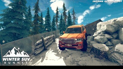 Emulate iPhone app Winter SUV Mountains Runner using MyAndroid