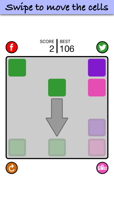 Emulate iPhone app Wipe3 - fit to merge 3 color blocks using MyAndroid