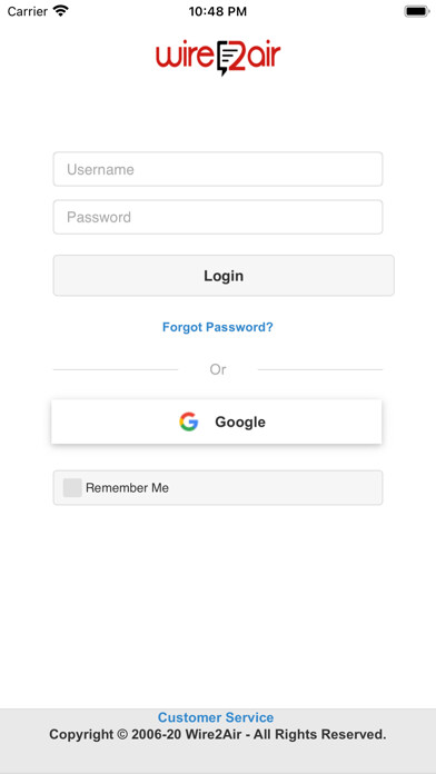 Emulate iPhone app Wire2Air Text Messenger using MyAndroid