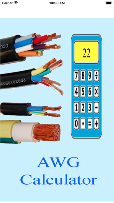 Emulate iPhone app Wire (AWG) Calculator using MyAndroid