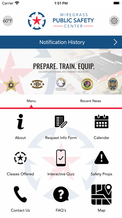 Emulate iPhone app Wiregrass Public Safety Center using MyAndroid