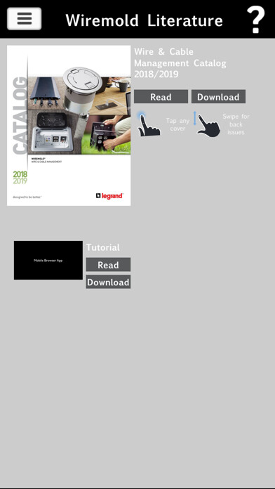 Emulate iPhone app Wiremold Literature App using MyAndroid