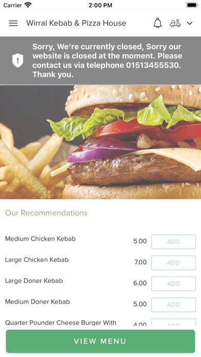 Emulate iPhone app Wirral Kebab & Pizza House using MyAndroid Emulate iPhone app Wirral Kebab & Pizza House using MyAndroid
