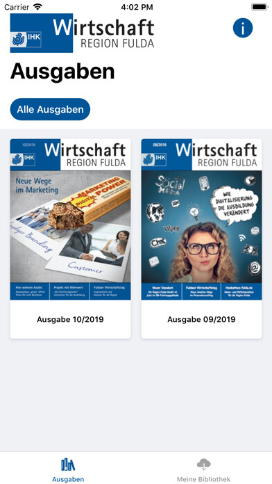 Emulate iPhone app Wirtschaft Region Fulda using MyAndroid