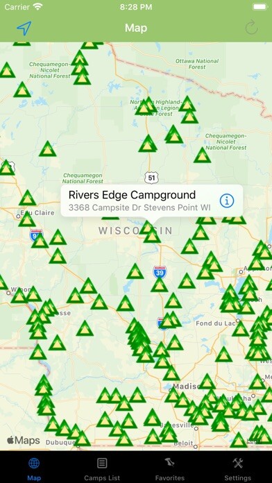 Emulate iPhone app Wisconsin – Camping & RV spots using MyAndroid
