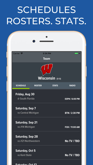 Emulate iPhone app Wisconsin Football Schedules using MyAndroid Emulate iPhone app Wisconsin Football Schedules using MyAndroid