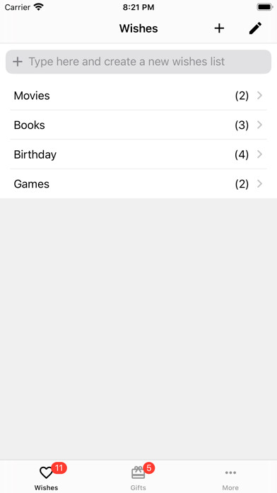 Emulate iPhone app Wishes & Gifts using MyAndroid