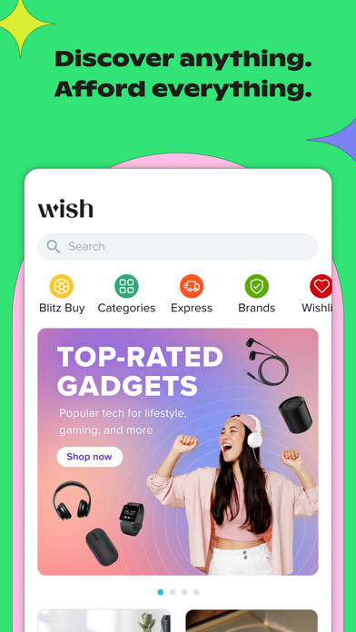 Emulate iPhone app Wish - Shopping Made Fun using MyAndroid
