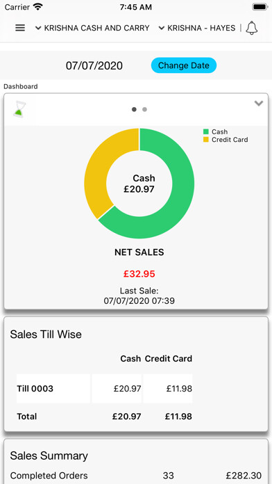 Emulate iPhone app Witmeg Dashboard using MyAndroid