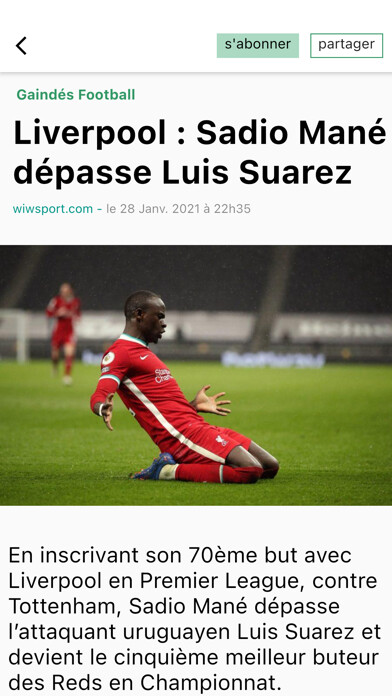 Emulate iPhone app wiwsport : Actu Sport Sngal using MyAndroid