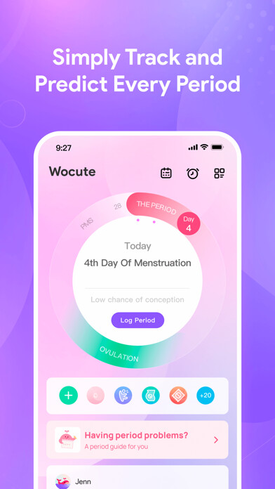 Emulate iPhone app Wocute - جدول الدورة الشهريه using MyAndroid Emulate iPhone app Wocute - جدول الدورة الشهريه using MyAndroid