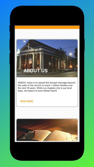 Emulate iPhone app WOE Church using MyAndroid