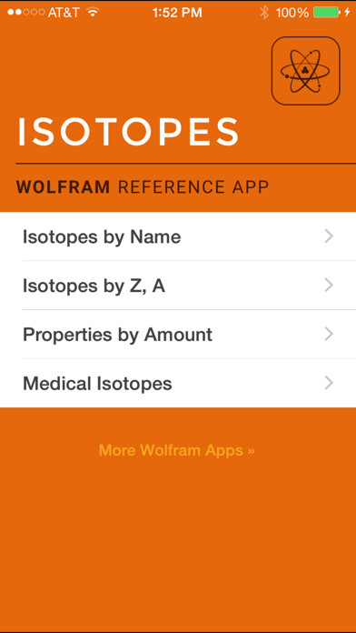 Emulate iPhone app Wolfram Isotopes Reference App using MyAndroid Emulate iPhone app Wolfram Isotopes Reference App using MyAndroid
