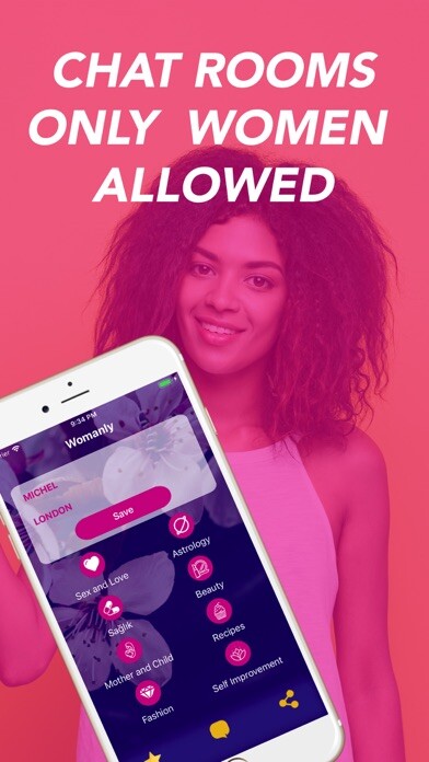 Emulate iPhone app WOMANLY - Group Chat For Women using MyAndroid