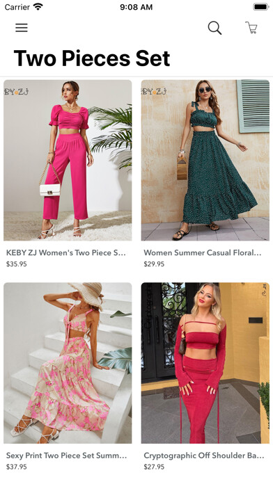 Emulate iPhone app Women Clothing Fashion Shop using MyAndroid