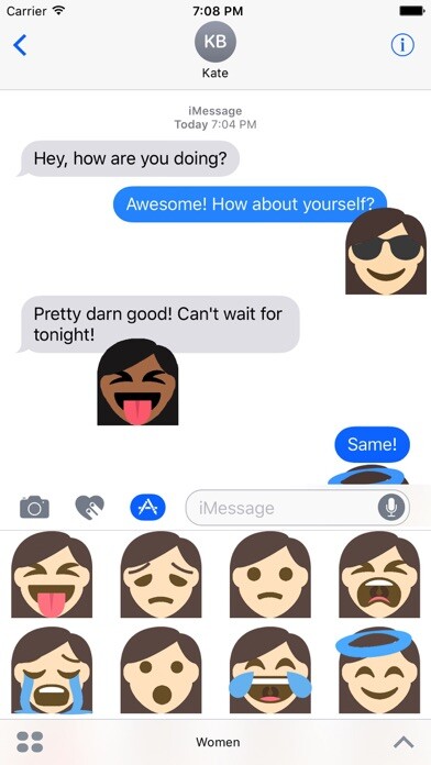 Emulate iPhone app Women Emoji using MyAndroid Emulate iPhone app Women Emoji using MyAndroid