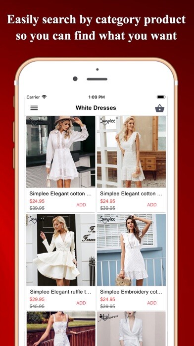 Emulate iPhone app Women Fashion clothing stores using MyAndroid