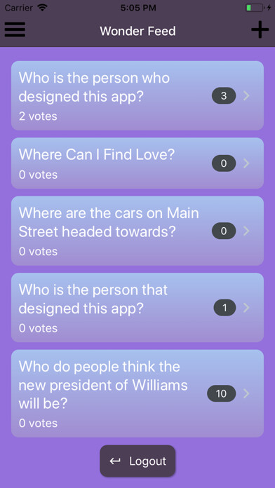 Emulate iPhone app Wonder - Q & A using MyAndroid