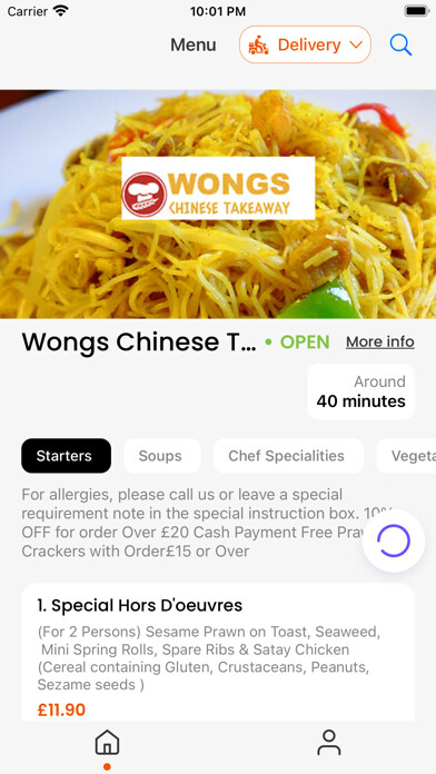 Emulate iPhone app Wongs Chinese Takeaway using MyAndroid Emulate iPhone app Wongs Chinese Takeaway using MyAndroid