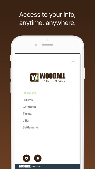 Emulate iPhone app Woodall Grain Company using MyAndroid