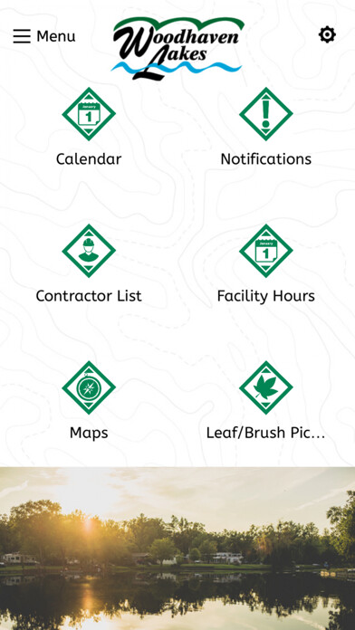 Emulate iPhone app Woodhaven Lakes Association using MyAndroid