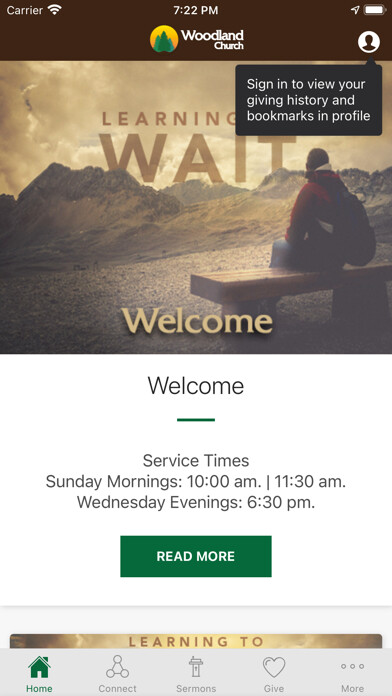 Emulate iPhone app Woodland Church Mobile using MyAndroid Emulate iPhone app Woodland Church Mobile using MyAndroid