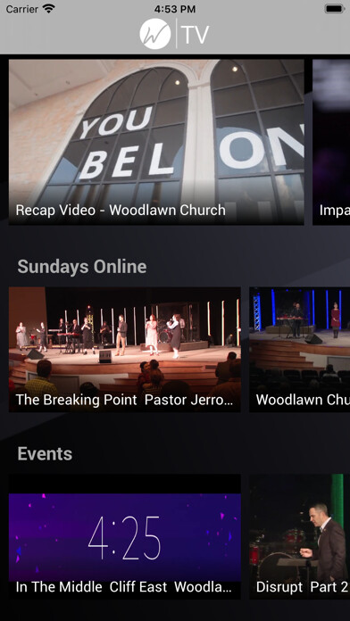 Emulate iPhone app Woodlawn Church TV using MyAndroid Emulate iPhone app Woodlawn Church TV using MyAndroid